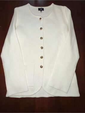 LINE The Label Cream Gold Button Cardigan Sweater XS